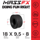 MASSFX 18x9.50-8 Turf Tires for golf carts and lawn mowers 4-Ply (2 Pack)